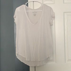 Short-Sleeve White V-Neck